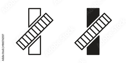 Railroad crossing signs Black vector illustration for social media, app, and web