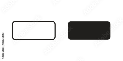 Rectangle panoramic icons Black vector illustration for social media, app, and web