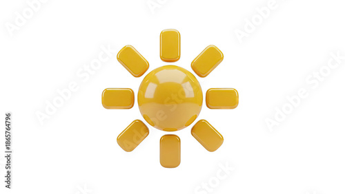 Shiny 3D Sun Icon