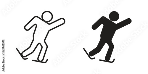 Skating icons Black vector illustration for social media, app, and web
