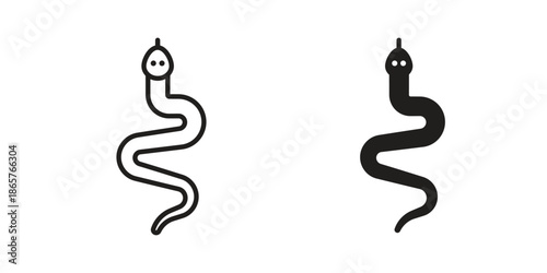 Snake icons Black vector illustration for social media, app, and web