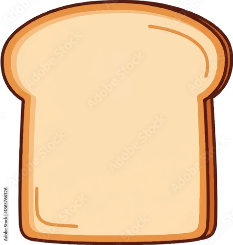 A simple cartoon slice of toasted bread with a rounded top