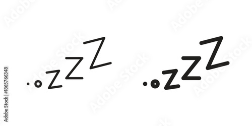 Snooze icons Black vector illustration for social media, app, and web
