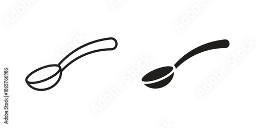 Spoon icons Black vector illustration for social media, app, and web