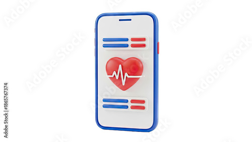 Smartphone Health App with Heartbeat Icon