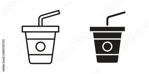 Swoosh Cup icons Black vector illustration for social media, app, and web