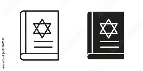 Tanakh book icons Black vector illustration for social media, app, and web