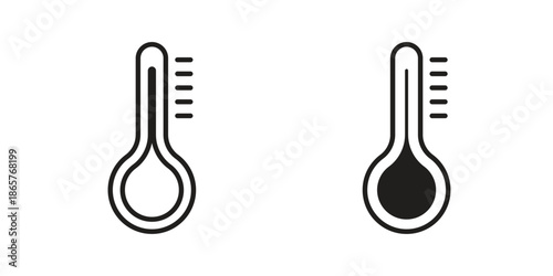 Temperature icons Black vector illustration for social media, app, and web