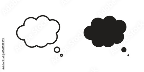 Thought bubble icons Black vector illustration for social media, app, and web