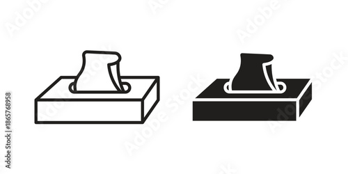 Tissue box icons Black vector illustration for social media, app, and web
