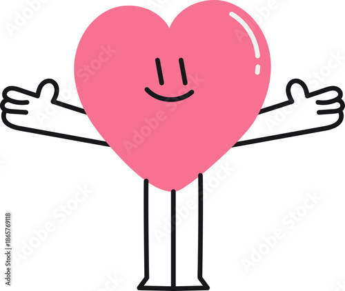 Abstract and Flat Adorable Love Character