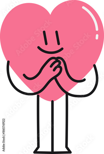 Abstract and Flat Adorable Love Character