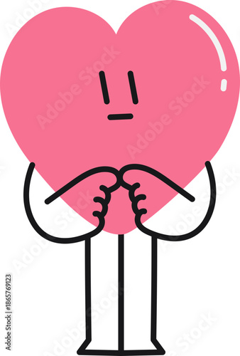 Abstract and Flat Adorable Love Character