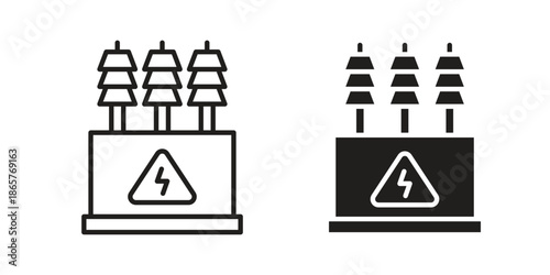 Transformer icons Black vector illustration for social media, app, and web
