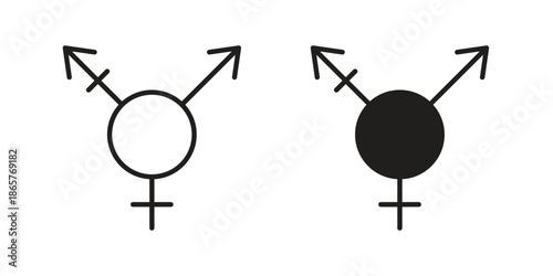 Transgender icons Black vector illustration for social media, app, and web