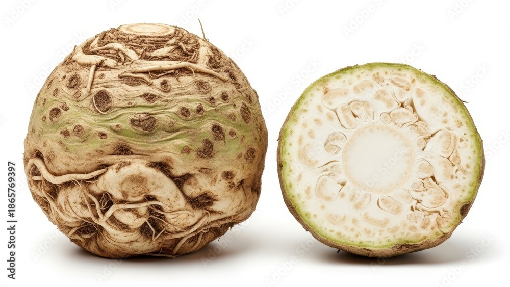 Fototapeta premium Celeriac Root Isolated on White