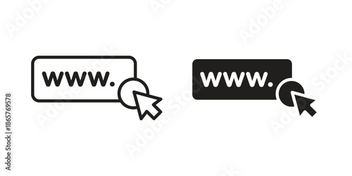 Url icons Black vector illustration for social media, app, and web