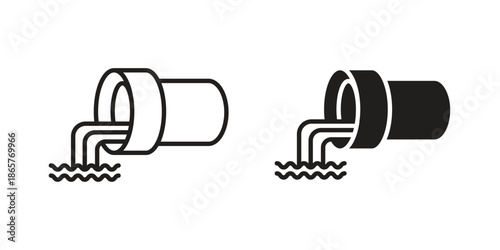 Wastewater icons Black vector illustration for social media, app, and web