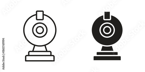 Webcam icons Black vector illustration for social media, app, and web