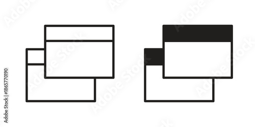 Window Restore icons Black vector illustration for social media, app, and web