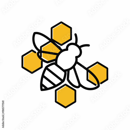 Bee flying near honeycomb a symbol of nature and sweetness.