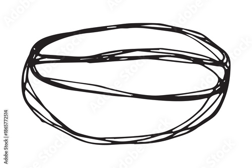 Hand drawn fresh roasted coffee bean Arabica robusta seed doodle Single element for print, web, design, decor