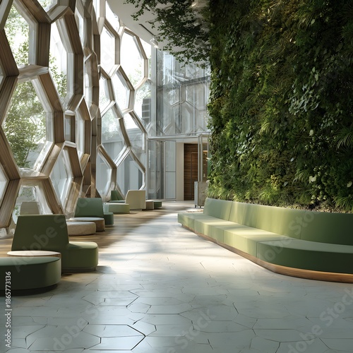 green innovation space background organic biophilic design