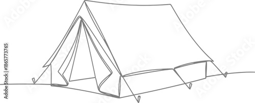 Simple line drawing of a tent