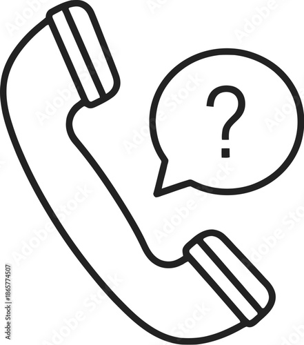 Phone with question mark in speech bubble