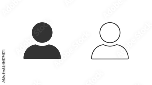 The two distinct person profile icons illustrating a filled silhouette version and an outline version
