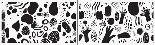 abstract pattern icons, decorative shape elements, modern abstract graphics, creative pattern symbols, black abstract textures, contemporary design elements, abstract ornament pack, visual pattern ico