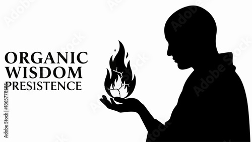 Silhouette of a person holding a glowing orb representing wisdom and growth