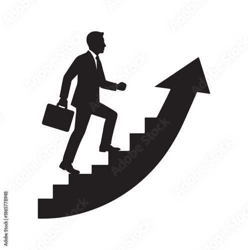businessman going up the arrow
