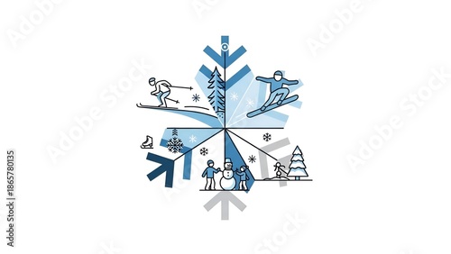 Winter Snowflake Silhouette