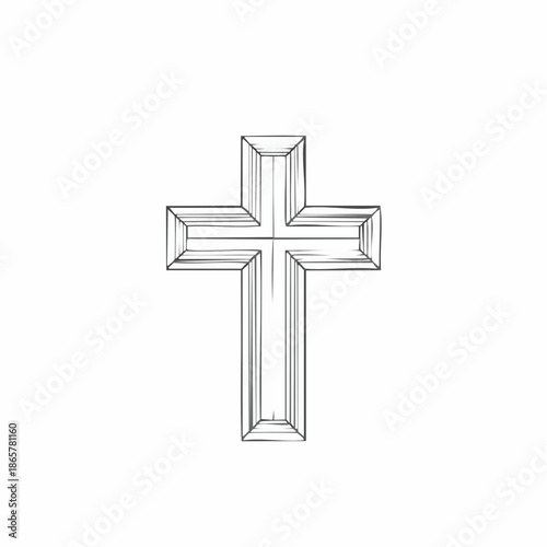 silver cross on white background