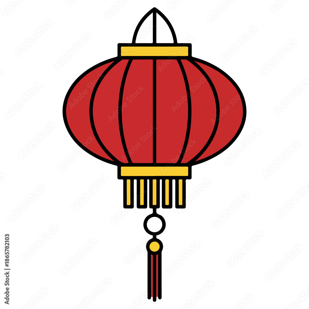 Obraz premium Red Chinese Lantern Illustration