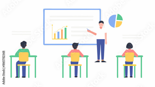 Illustration of a swirling galaxy with a bright center and scattered stars in a dark blue space view