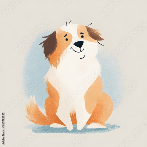 Happy brown and white dog