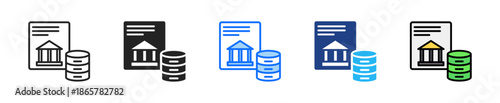 Data Policy Icon Set Multiple Style Collection