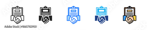 Data Agreement Icon Set Multiple Style Collection