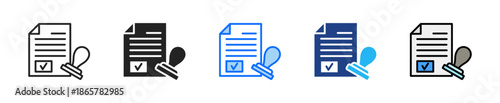 File Access Approval Icon Set Multiple Style Collection