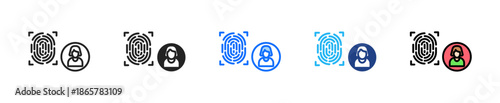Data Identity Icon Set Multiple Style Collection