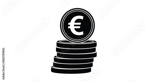 A stack of euro coins representing currency and financial wealth