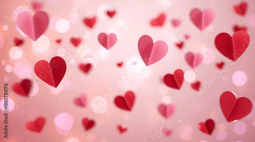 Valentine Day Romantic Heart BackgroundA soft romantic Valentine’s Day background with floating hearts and warm bokeh lights. Perfect for love themes, greeting cards, social media posts, and promotion