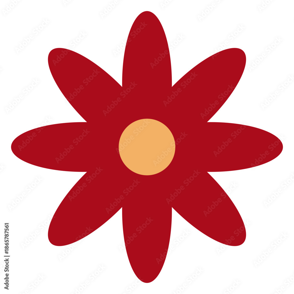 Obraz premium Red Flower Vector Illustration