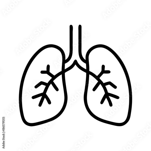 Breathe Easy  Creative Lungs Icon Design for Health and Wellness