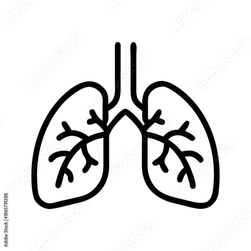 Breathe Easy  Creative Lungs Icon Design for Health and Wellness