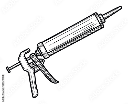 Handheld sealant applicator tool for home improvement and construction work, perfect for DIY projects and repair guides