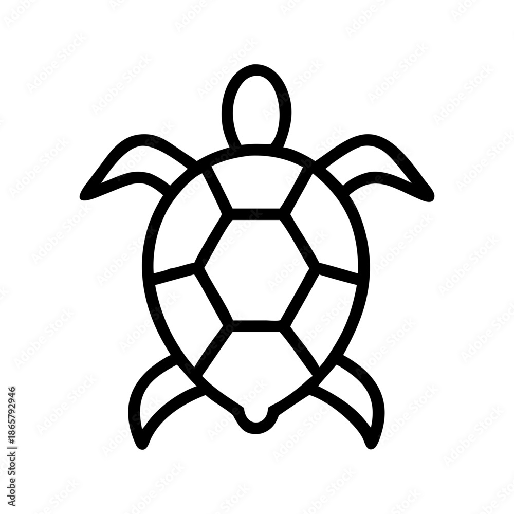 Obraz premium Whimsical Turtle Icon A Playful Design for Nature Lovers