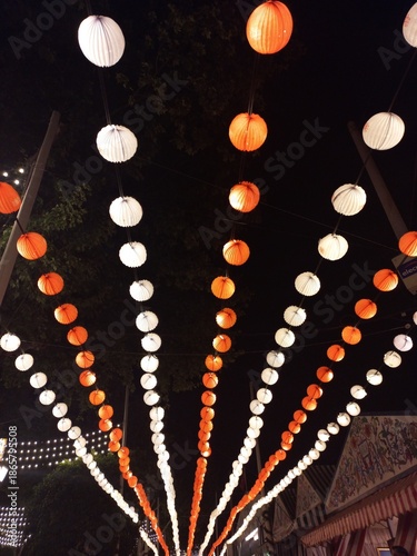 lanterns from the world famous Feria de abril, seville, andalusia, spain 